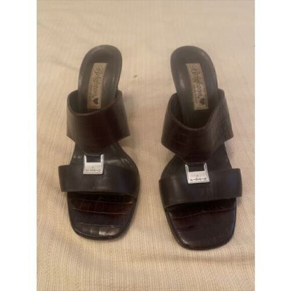 Brighton "Ryan" Brown Leather Open Toe Sandals Women's Shoes Size 8 - Picture 1 of 8